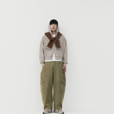 Dart-Knee Cargo Pants - Washed Olive Herringbone | PORTER JAMES SPORTS | Mad About The Boy