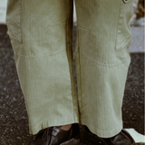 Dart-Knee Cargo Pants - Washed Olive Herringbone | PORTER JAMES SPORTS | Mad About The Boy