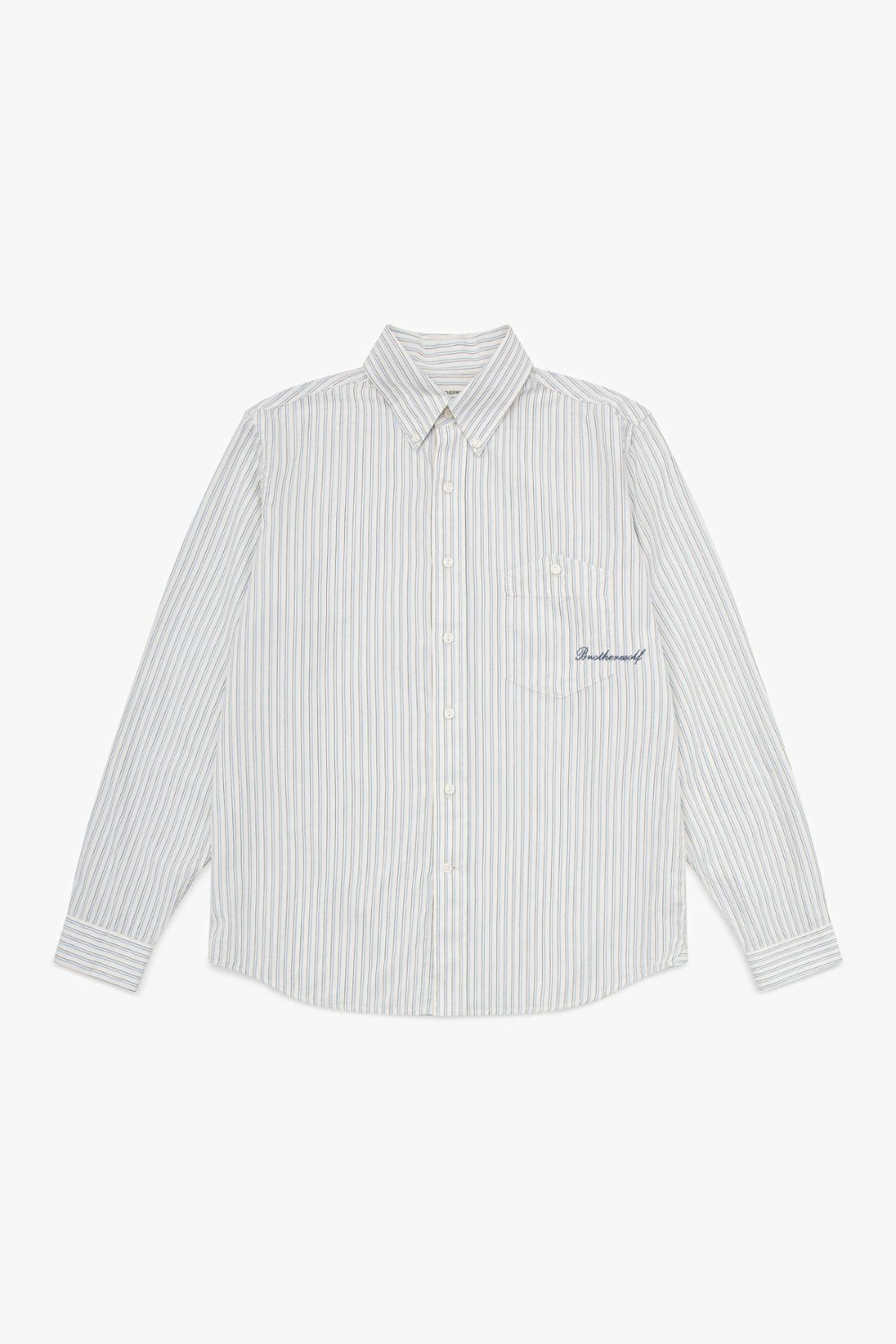 Script L/S Shirt - White Stripe | Brotherwolf | Mad About The Boy
