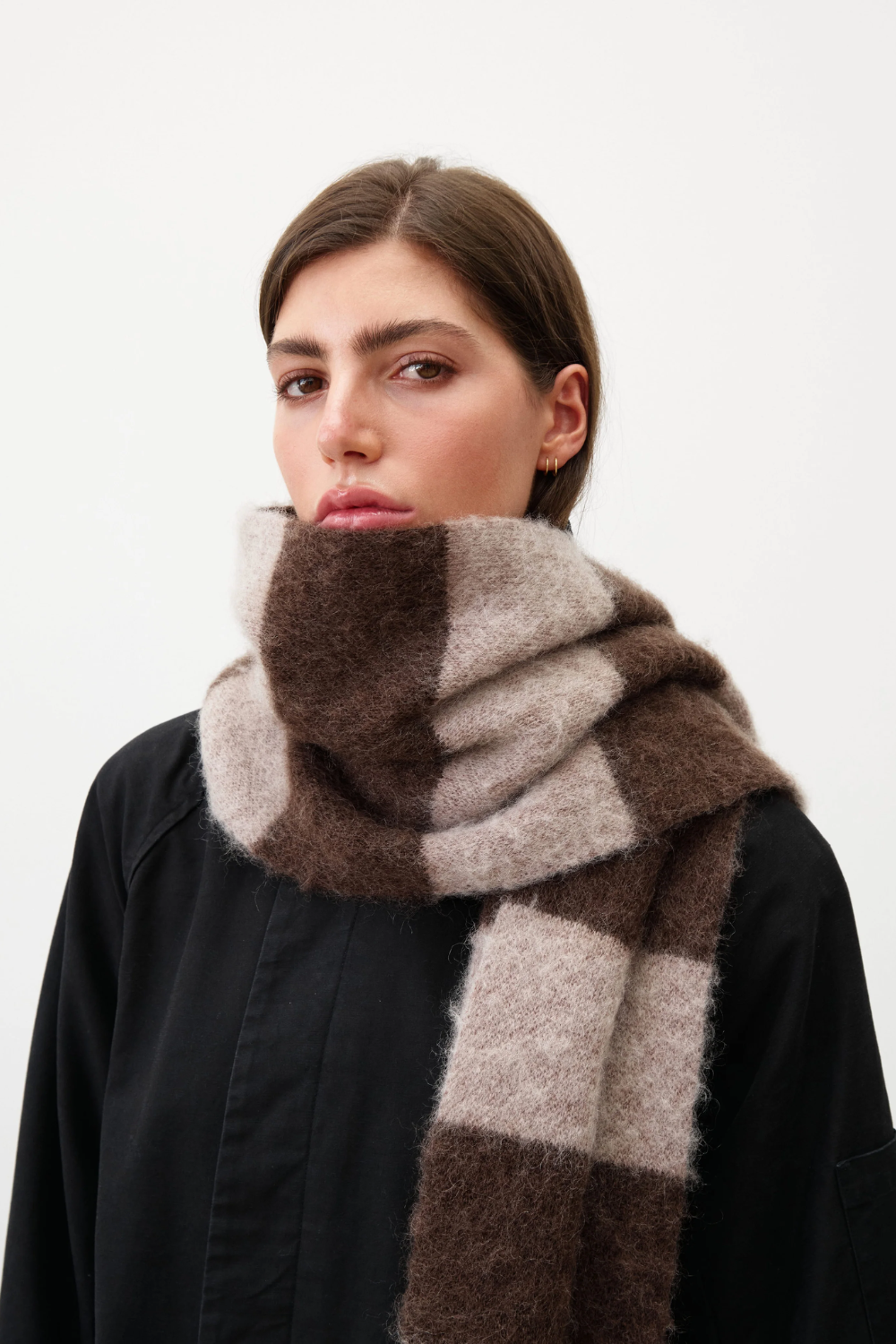 Wool Mohair Striped Scarf - Mocha | Observe Gallery | Mad About The Boy