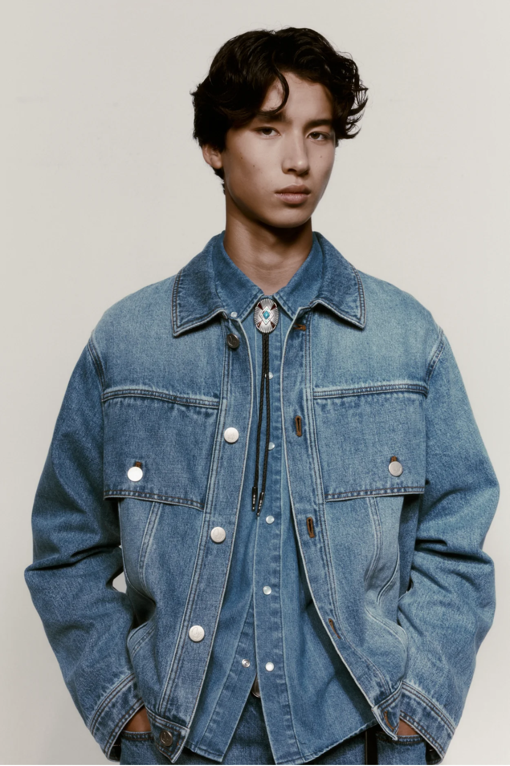 Denim Trucker Jacket - Light Mid-Wash | PORTER JAMES SPORTS | Mad About The Boy