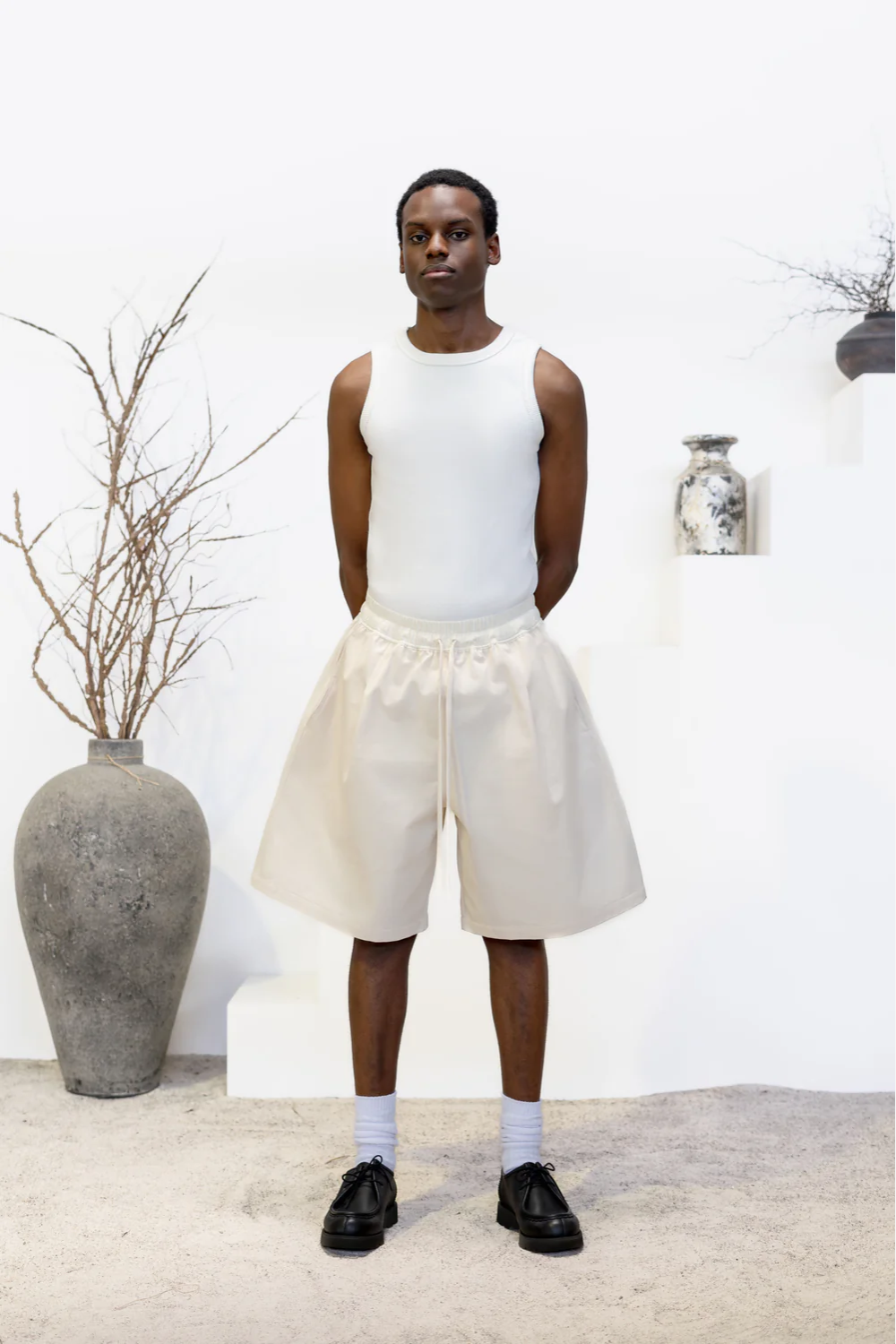 Pleated Short - Ivory | SOLACE THEORY | Mad About The Boy