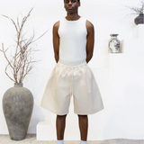 Pleated Short - Ivory | SOLACE THEORY | Mad About The Boy