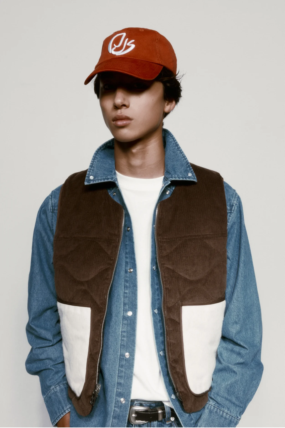 Porter James - Reversible Puffer Vest - Black Gloss / Brown Cord | PORTER JAMES SPORTS | Mad About The Boy