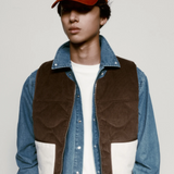 Porter James - Reversible Puffer Vest - Black Gloss / Brown Cord | PORTER JAMES SPORTS | Mad About The Boy