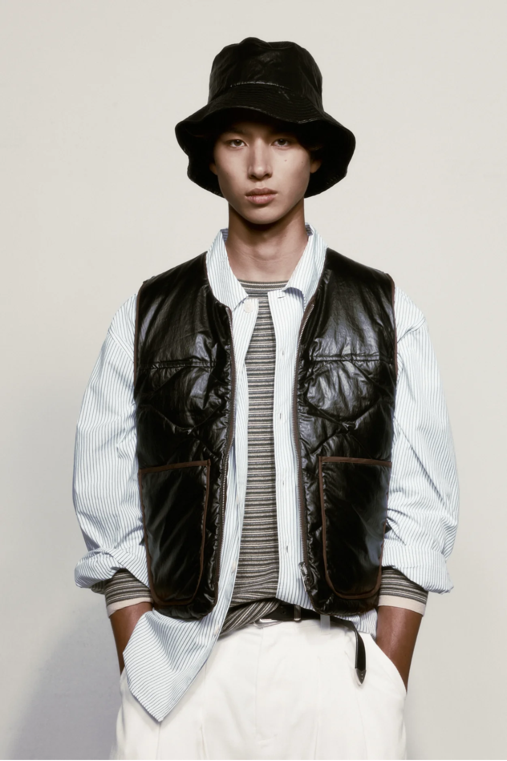 Porter James - Reversible Puffer Vest - Black Gloss / Brown Cord | PORTER JAMES SPORTS | Mad About The Boy