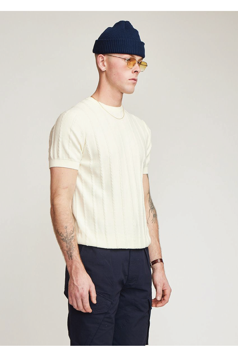 Brother Wolf Cable Tee Off White | Brotherwolf | Mad About The Boy