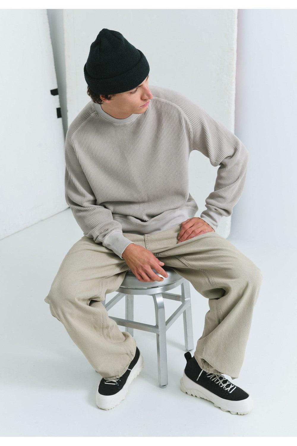 Commoners Heavy Waffle L/S Stone | COMMONERS | Mad About The Boy