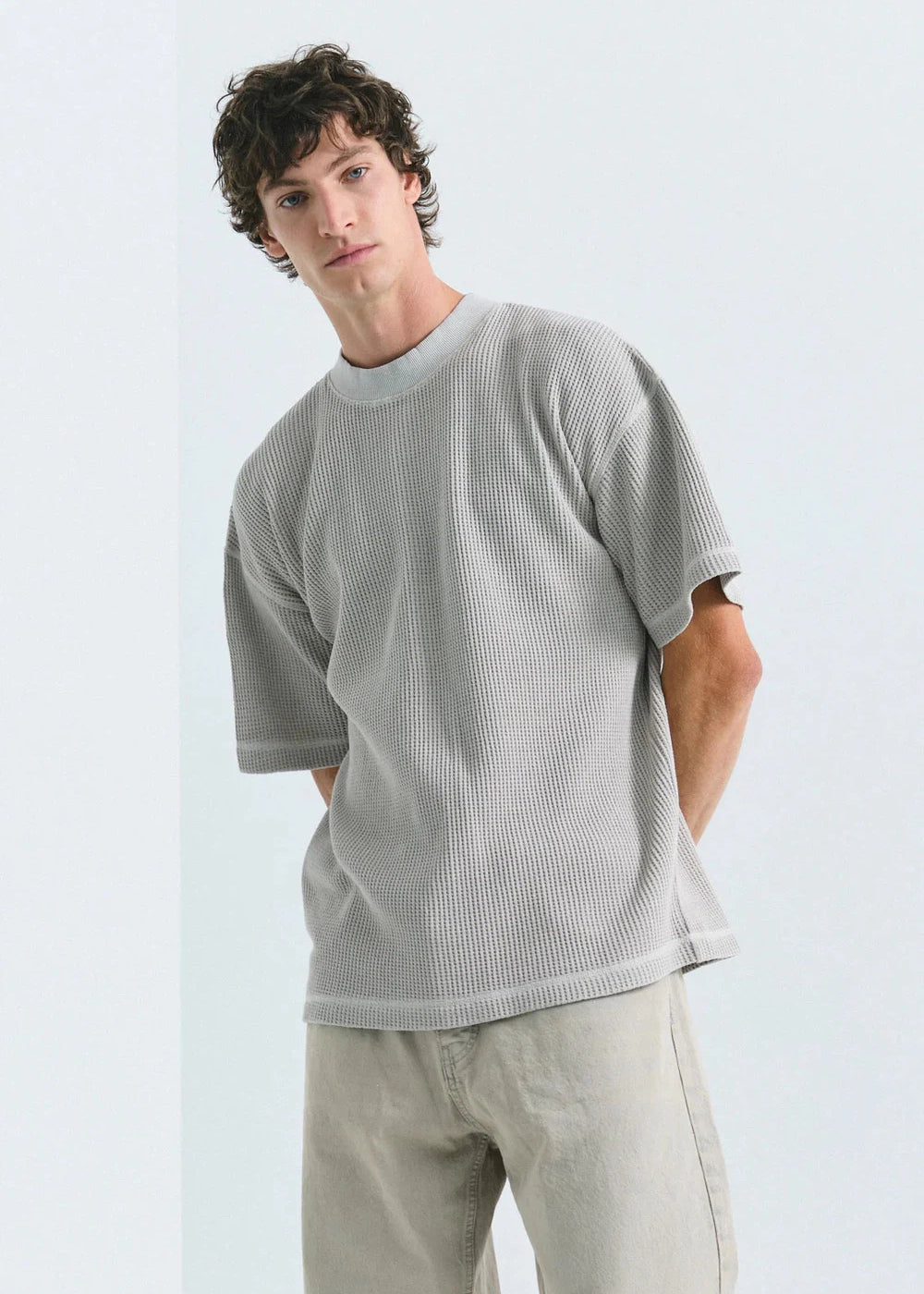 Heavy Waffle Oversized Tee - Stone | COMMONERS | Mad About The Boy