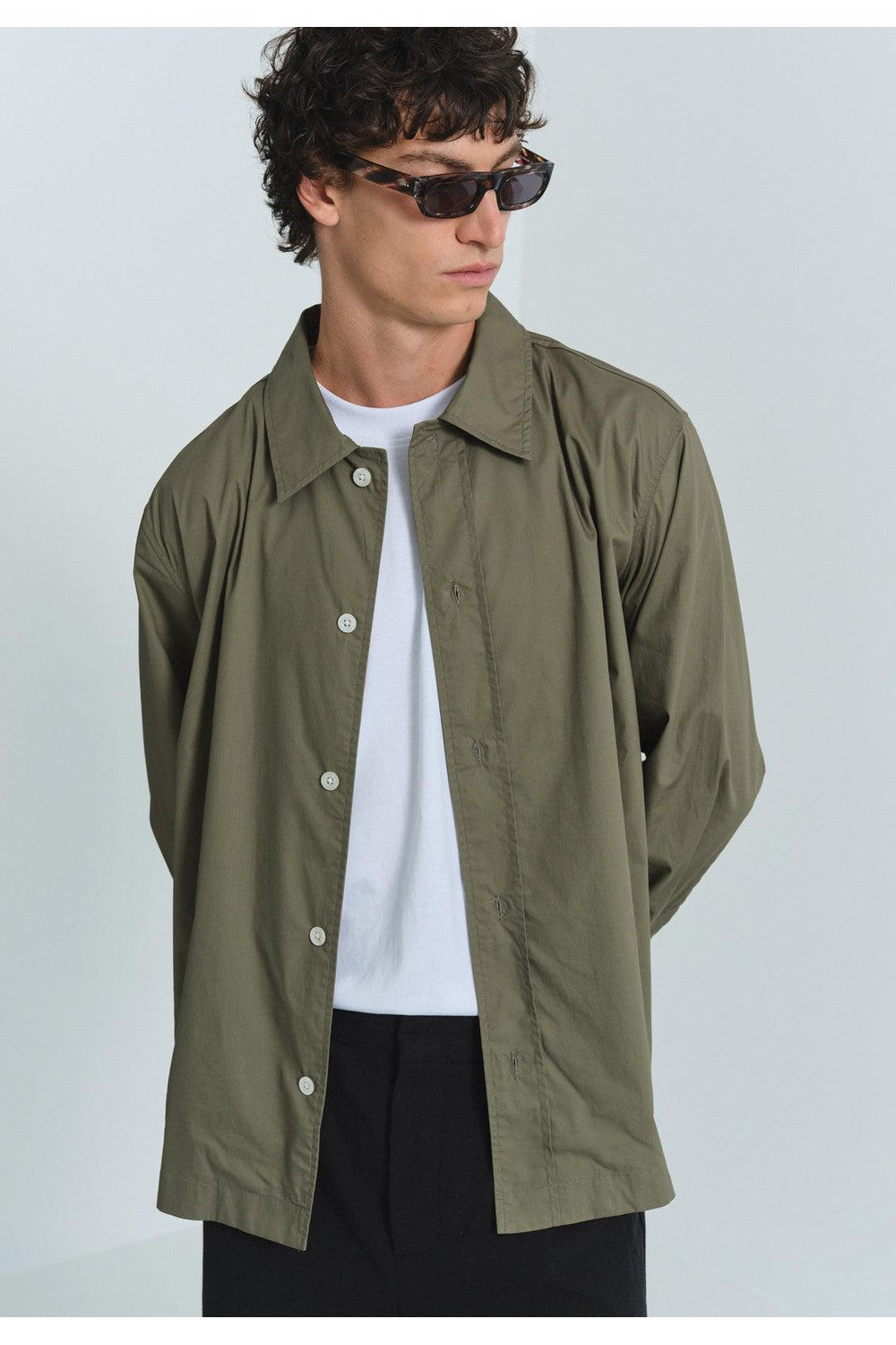 Commoners Box Fit LS Poplin Shirt Olive | COMMONERS | Mad About The Boy