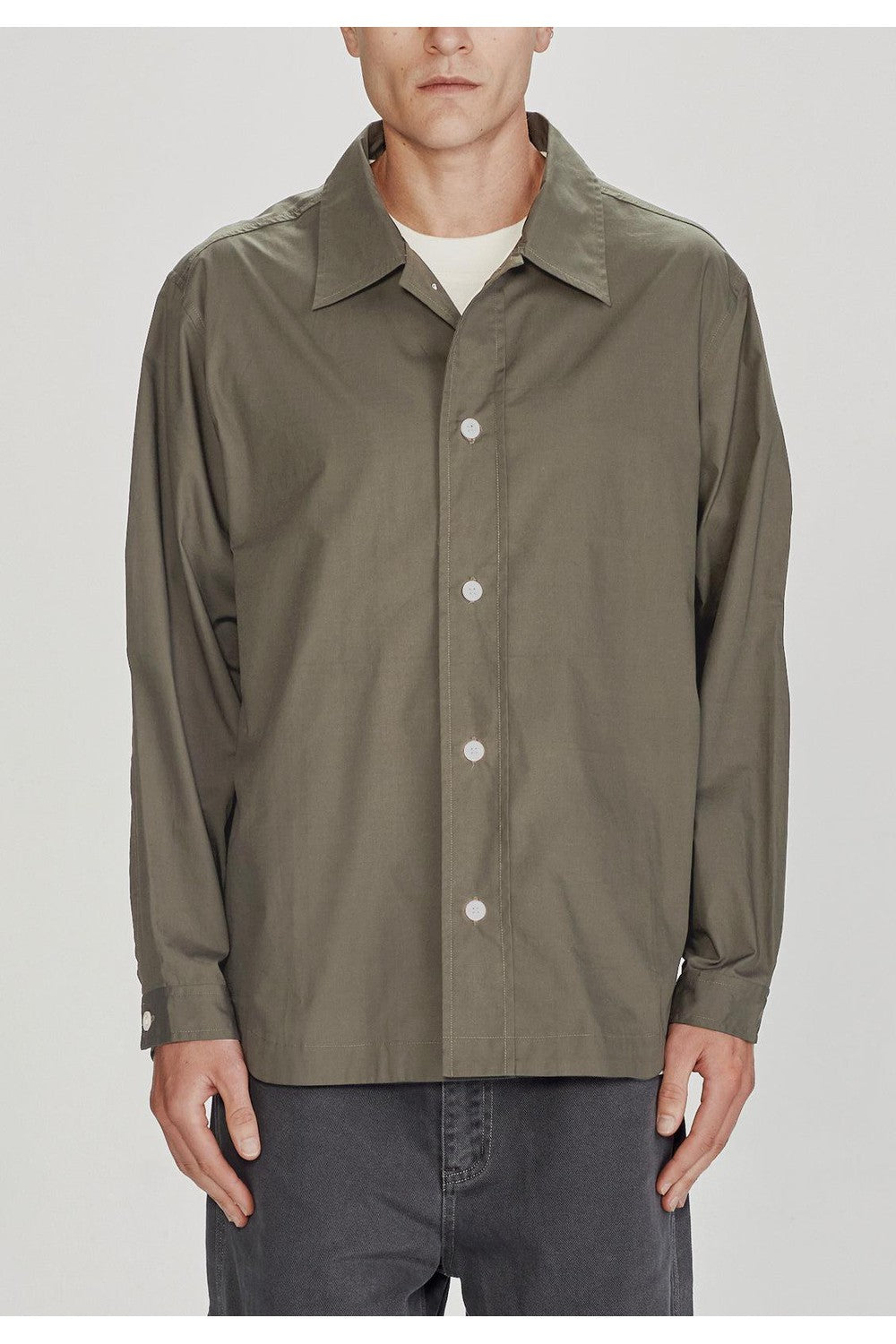 Commoners Box Fit LS Poplin Shirt Olive | COMMONERS | Mad About The Boy