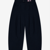Re-Stocked Dart Knee Pleated Trousers - Navy Seersucker | PORTER JAMES SPORTS | Mad About The Boy