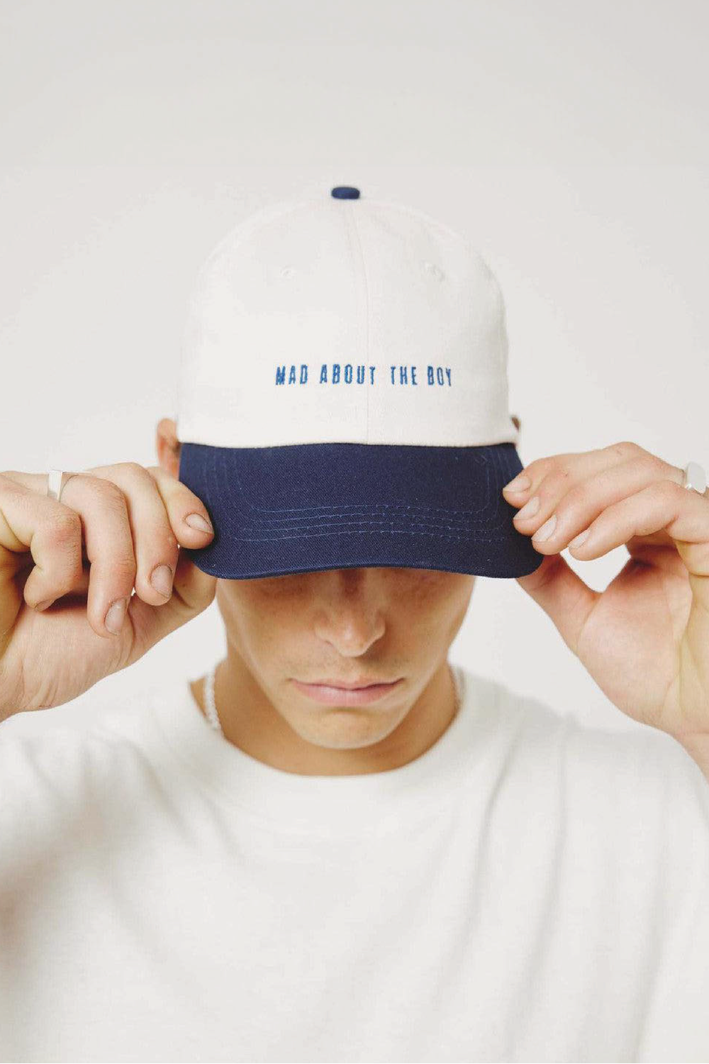 Mad About The Boy Dad Cap - Cream & Navy | Mad About The Boy | Mad About The Boy