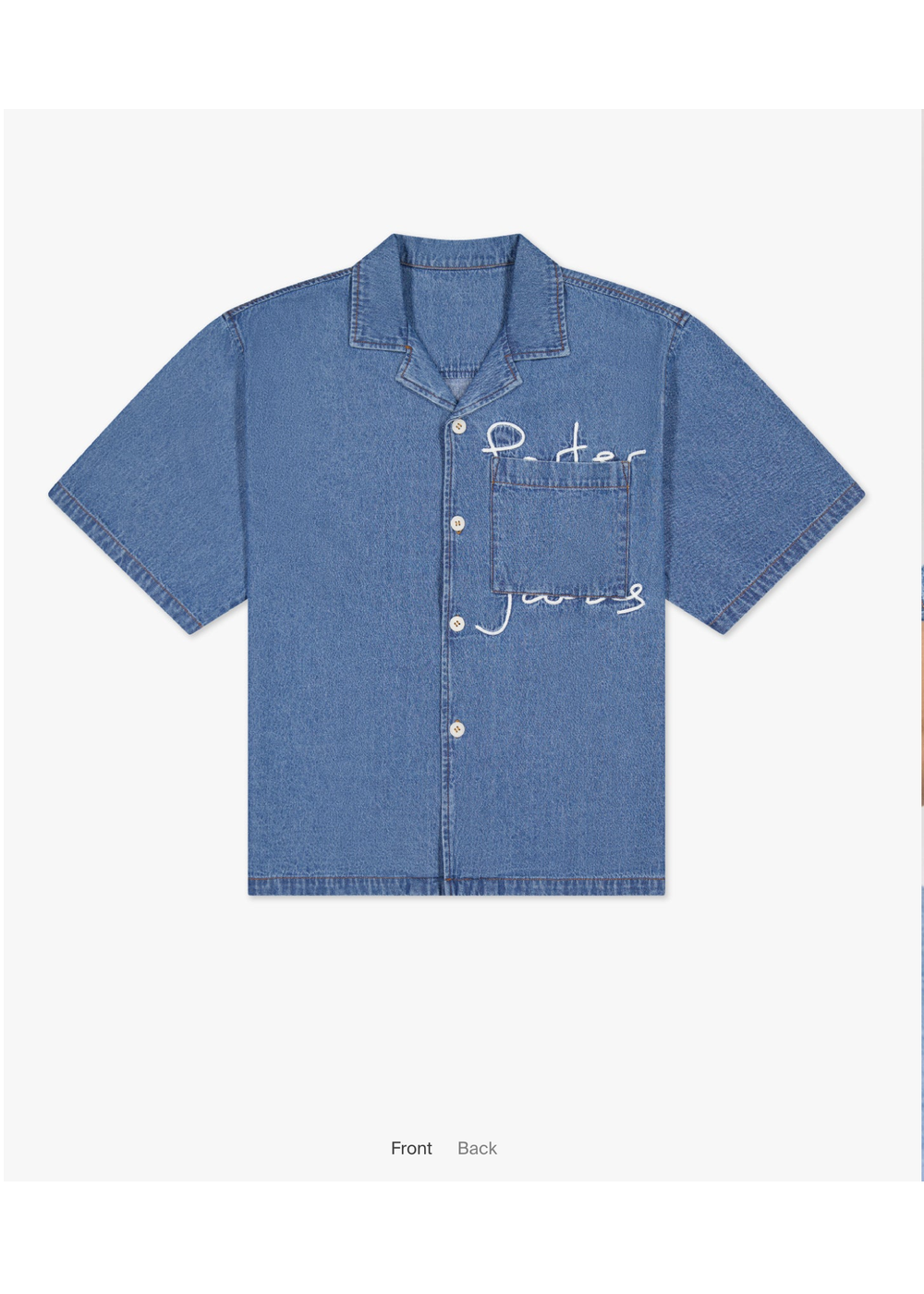 Revere Shirt With Script / Chambray Denim | PORTER JAMES SPORTS | Mad About The Boy