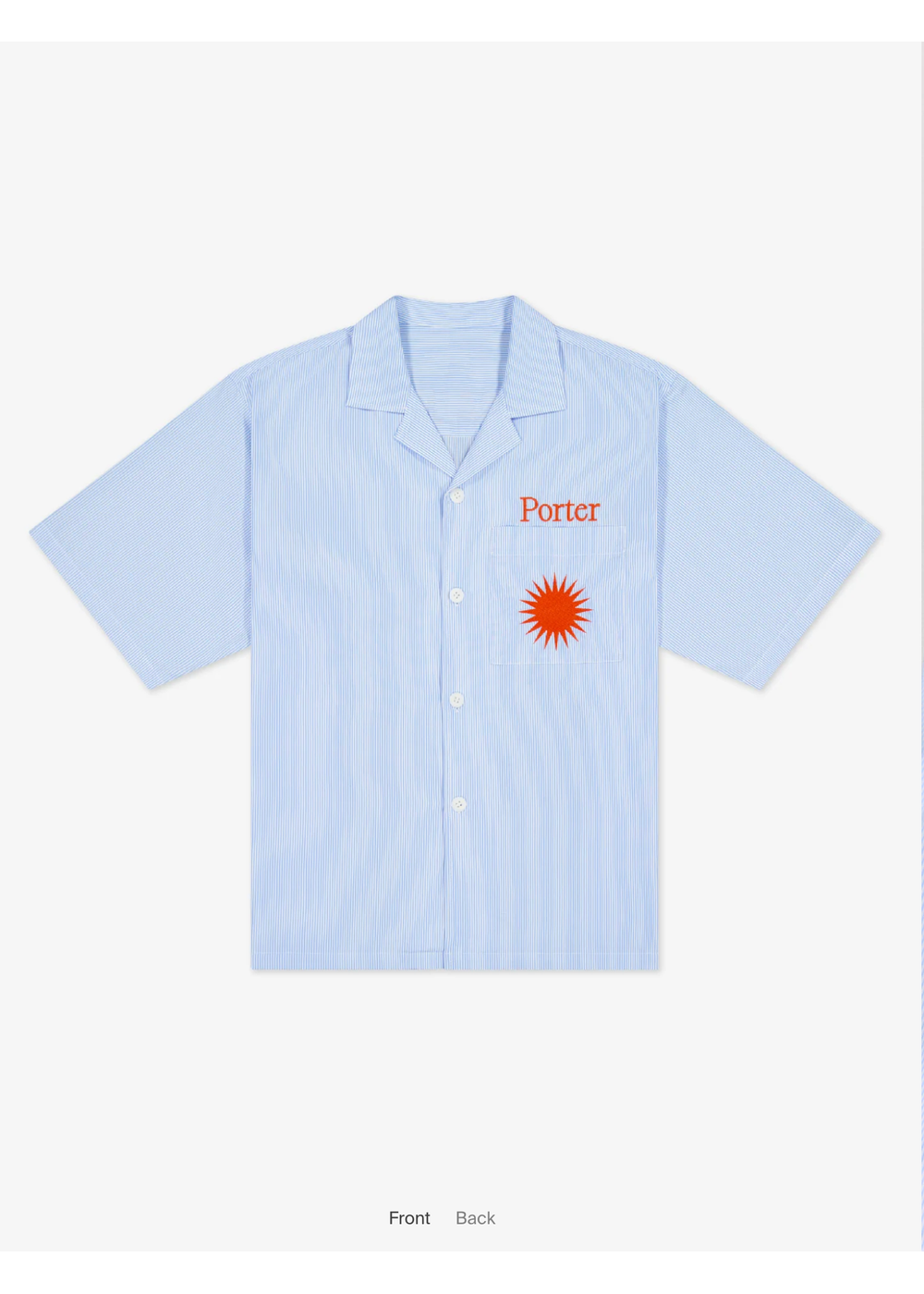 Revere Shirt W/Pocket - Always Sunny Blue Stripe W/ Orange Emb | PORTER JAMES SPORTS | Mad About The Boy