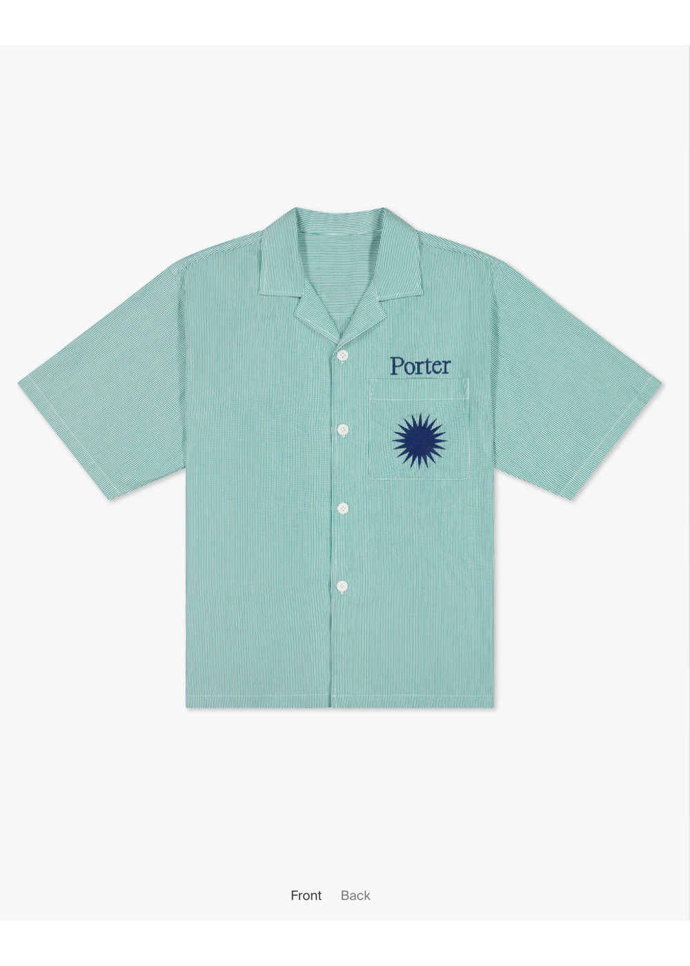 Revere Shirt W Pocket - Always Sunny Green Stripe W/Navy Emb | PORTER JAMES SPORTS | Mad About The Boy
