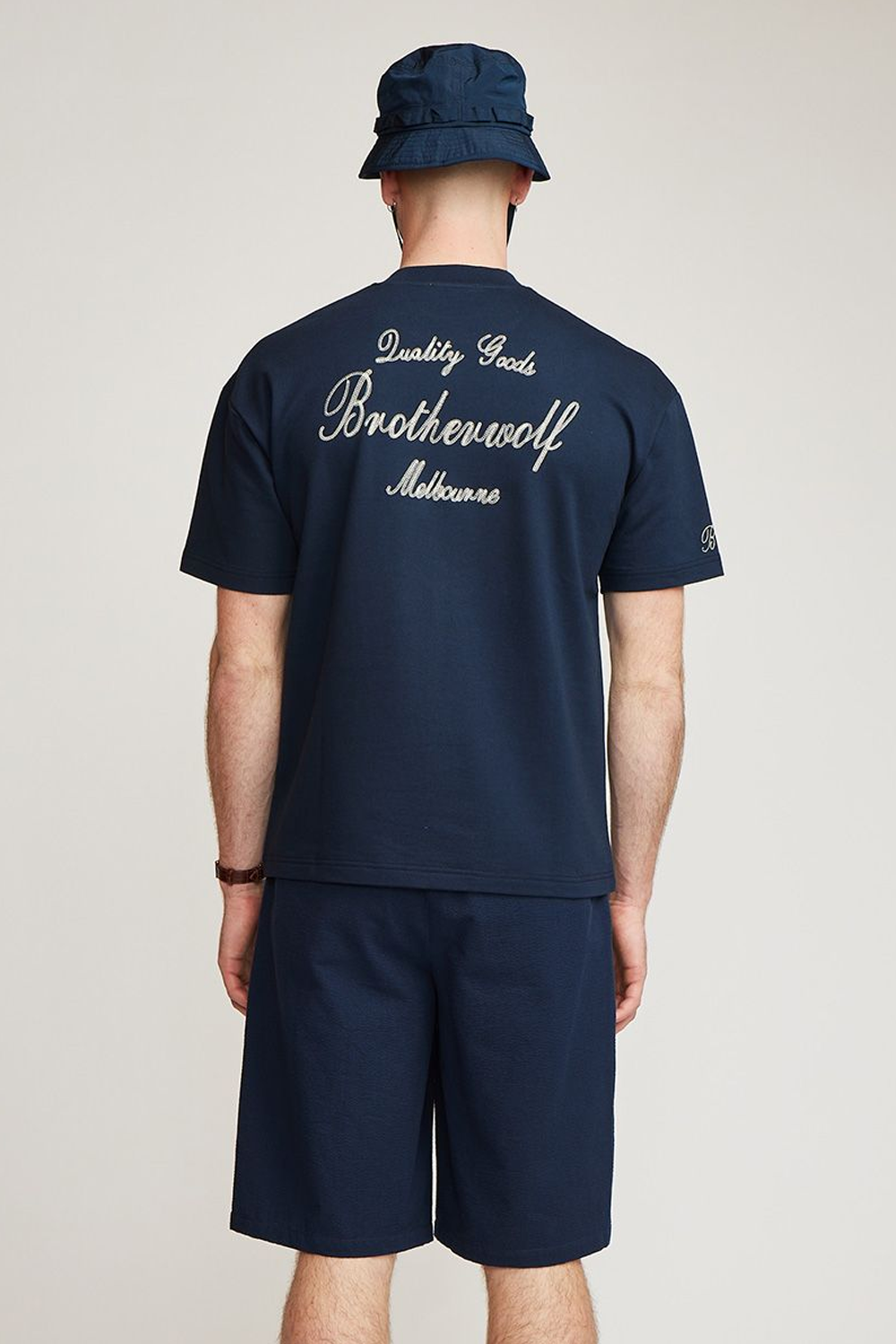 Brother Wolf Quality Goods Tee Navy | Brotherwolf | Mad About The Boy
