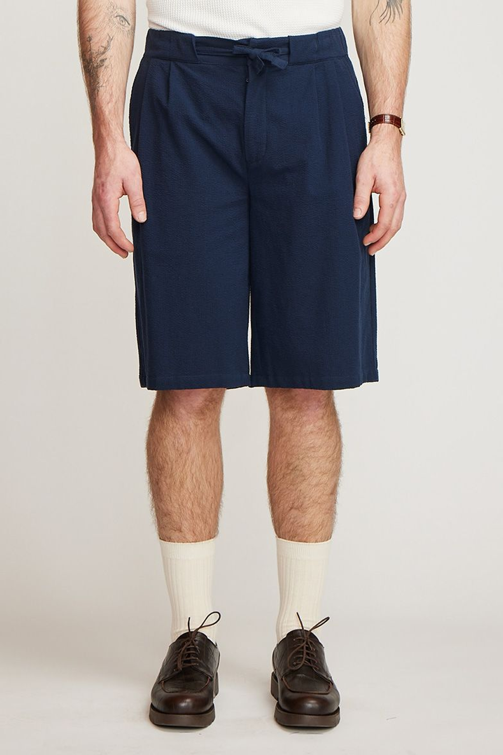 Brother Wolf Seersucker Shorts Navy | Brotherwolf | Mad About The Boy