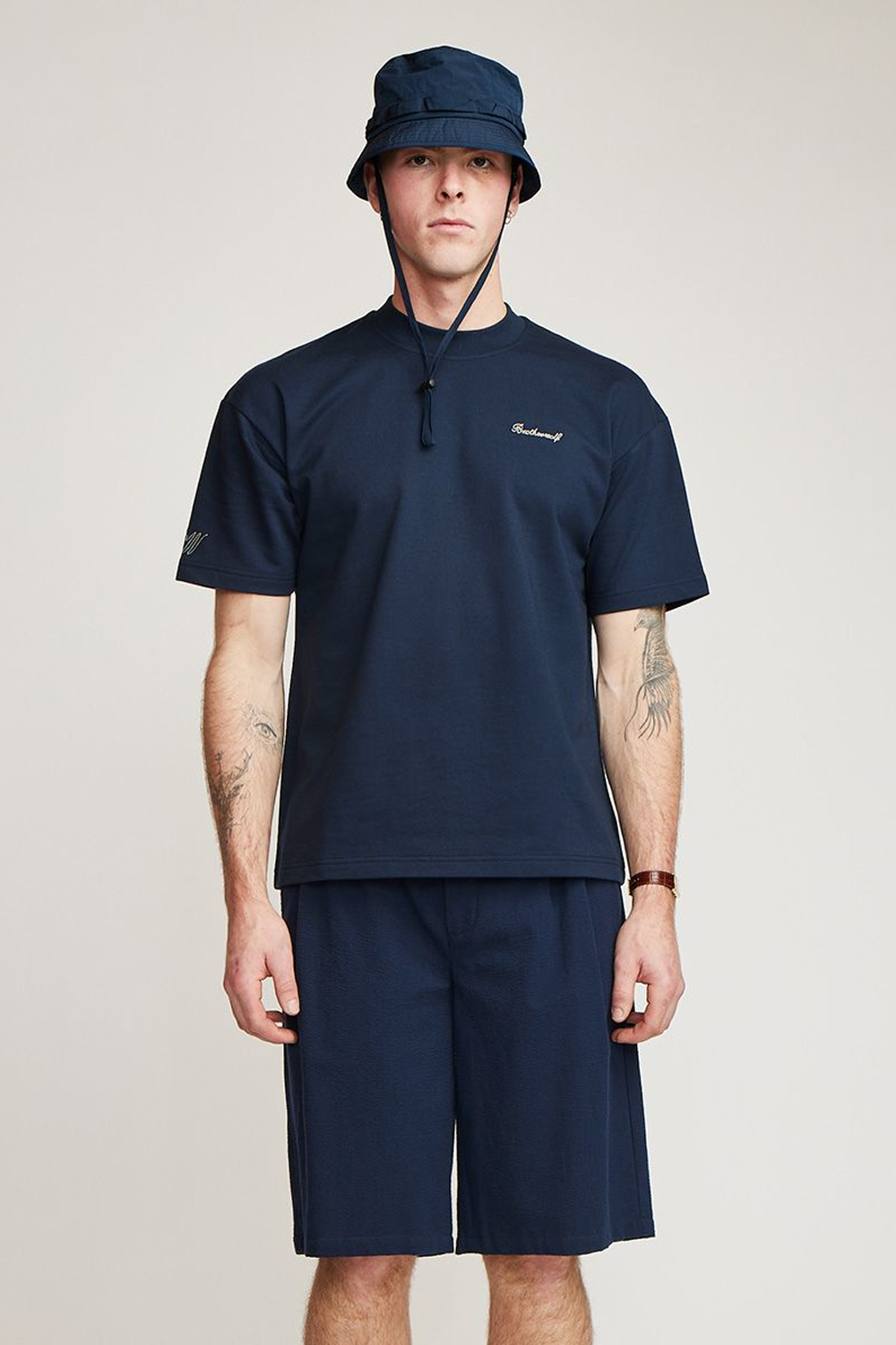 Brother Wolf Quality Goods Tee Navy | Brotherwolf | Mad About The Boy