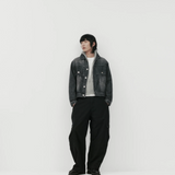 Dart-Knee Cargo Pants - Washed Black Herringbone | PORTER JAMES SPORTS | Mad About The Boy