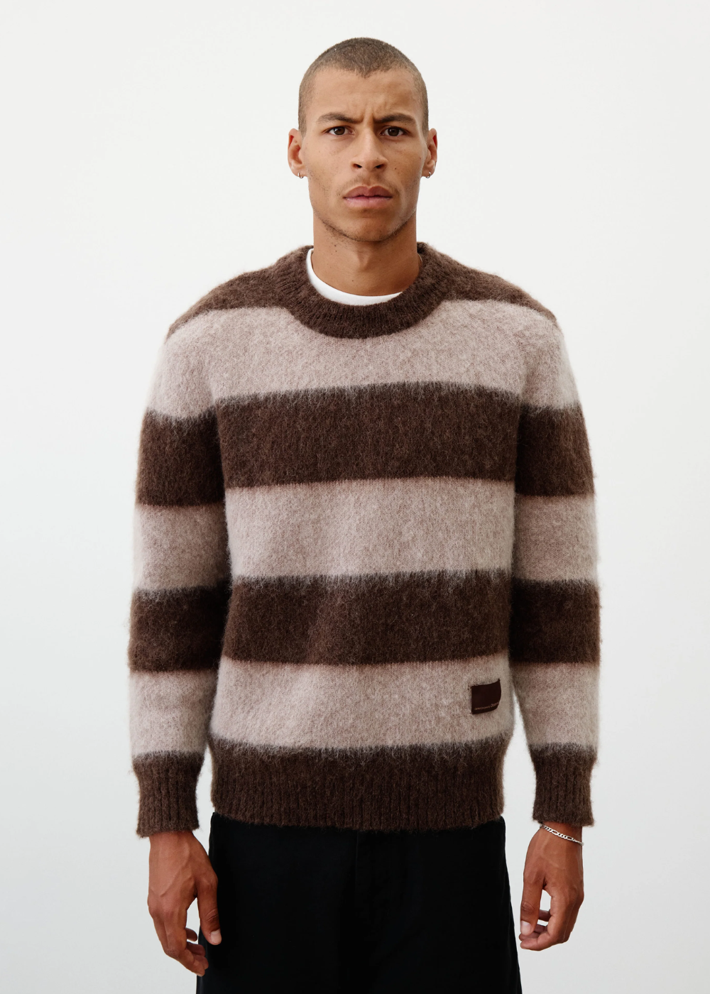 Wool Mohair Striped Knit Sweater - Mocha | Observe Gallery | Mad About The Boy