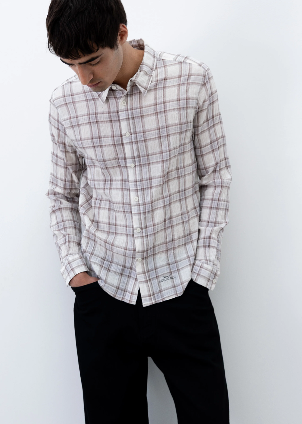 Observe / Seersucker Plaid Shirt - Brown / Blue | Observe Gallery | Mad About The Boy