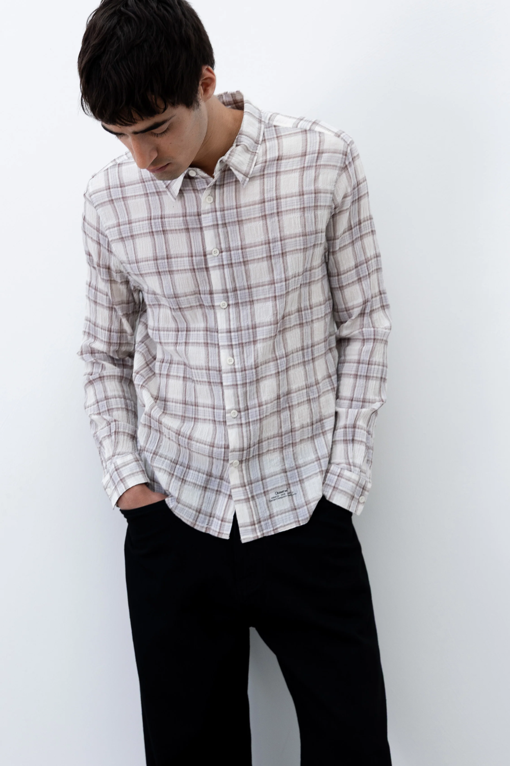 Observe / Seersucker Plaid Shirt - Brown / Blue | Observe Gallery | Mad About The Boy