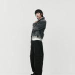 Dart-Knee Cargo Pants - Washed Black Herringbone | PORTER JAMES SPORTS | Mad About The Boy