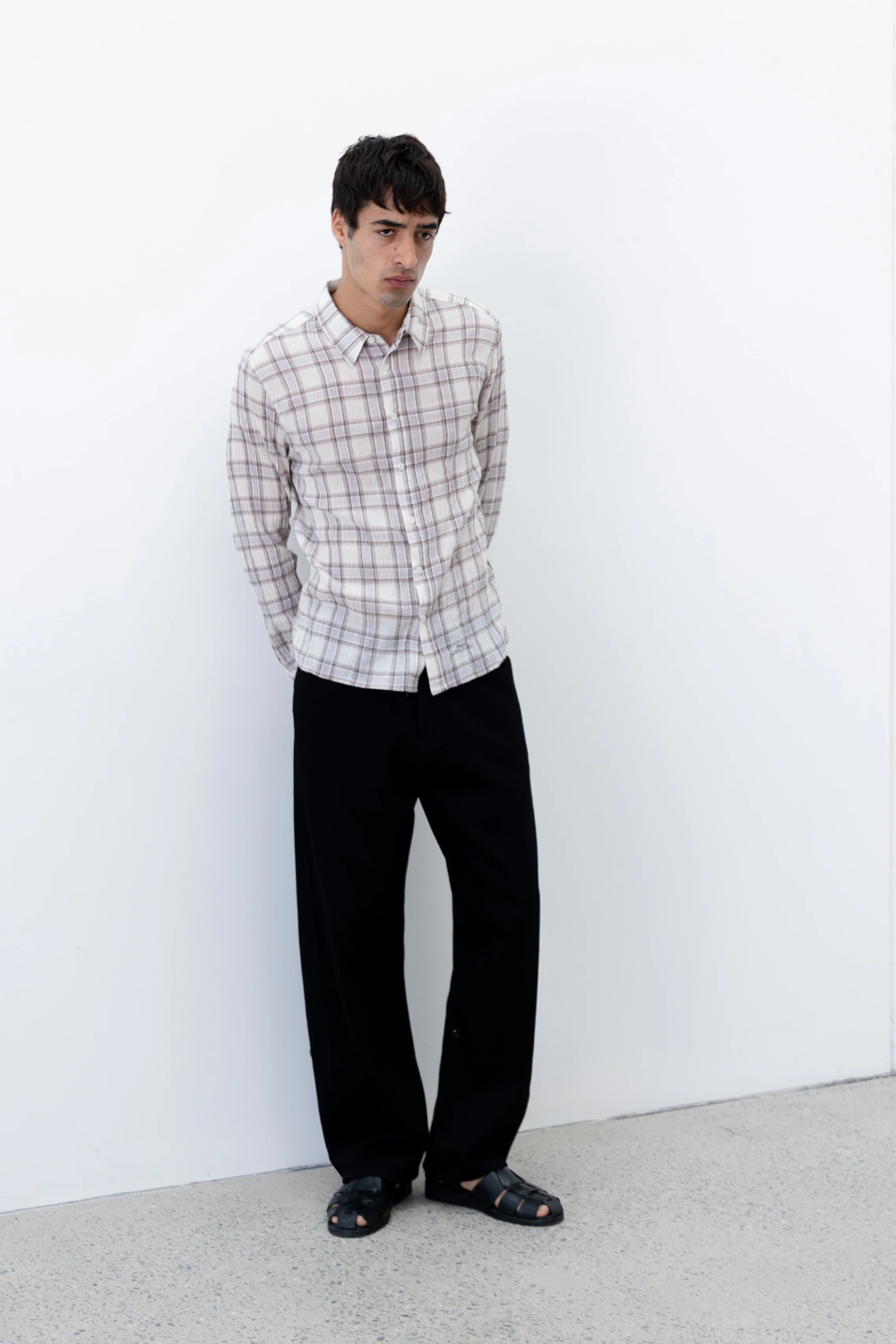 Observe / Seersucker Plaid Shirt - Brown / Blue | Observe Gallery | Mad About The Boy