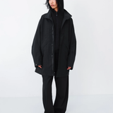 Observe - Alpaca Button-Knit Hood / Black