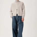 ASHA JASPER - Funnel-Neck Merino Cardigan / Pumice | ASHA JASPER | Mad About The Boy