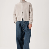 ASHA JASPER - Funnel-Neck Merino Cardigan / Pumice | ASHA JASPER | Mad About The Boy