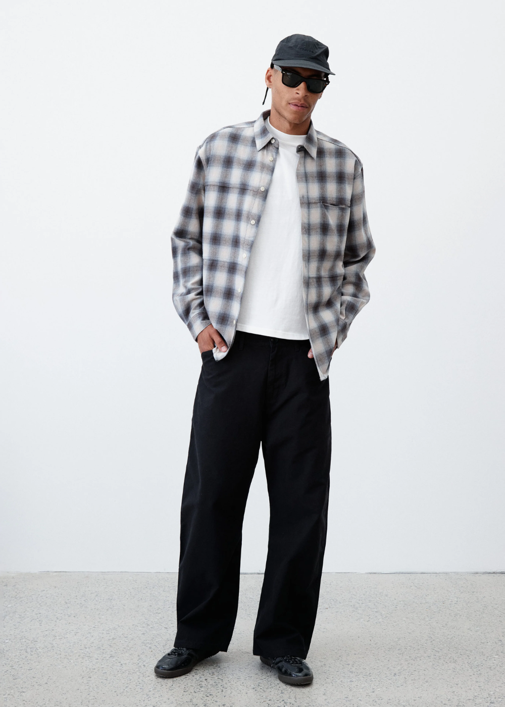 Plaid Panel Shirt - Beige Blue | Observe Gallery | Mad About The Boy