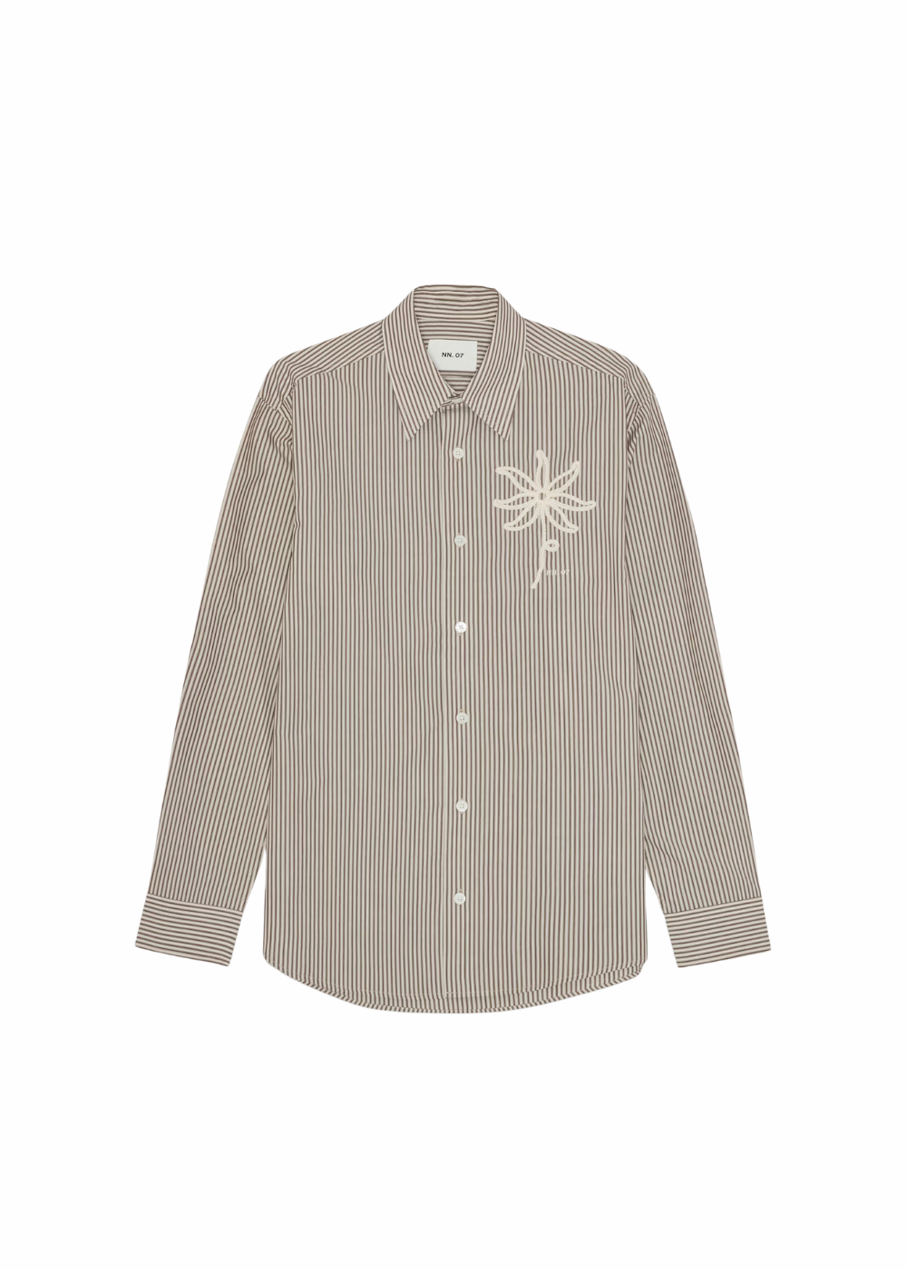 NN.07 Quinsy Pima Cotton Shirt Brown Stripe | NN07 | Mad About The Boy