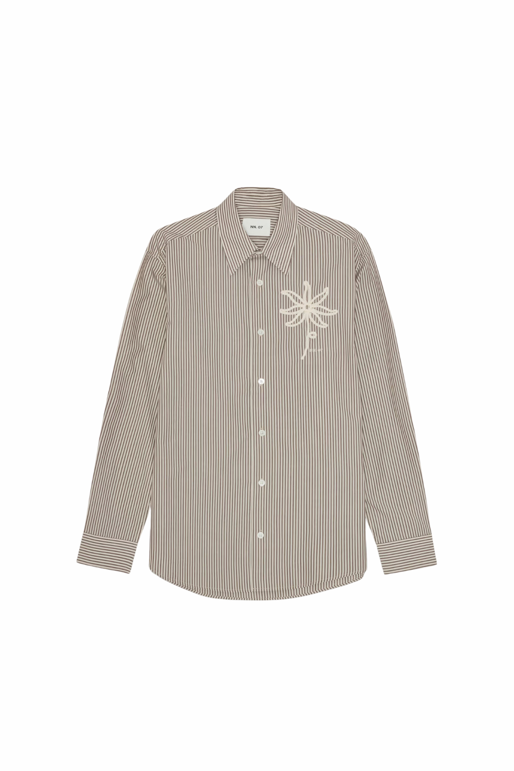NN.07 Quinsy Pima Cotton Shirt Brown Stripe | NN07 | Mad About The Boy