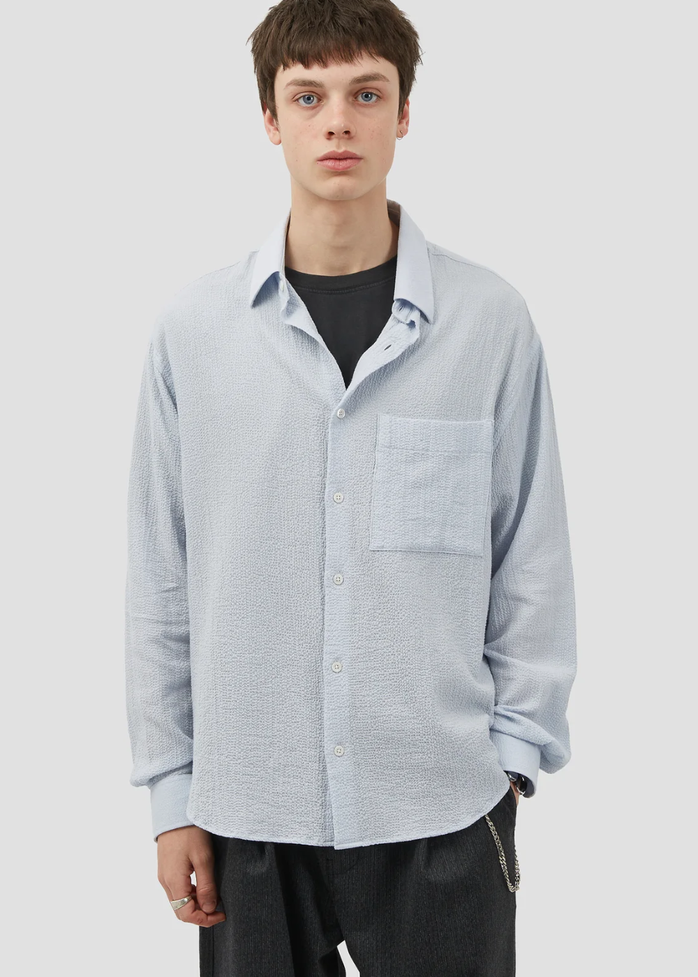 Oversized Shirt Seersucker Light Blue | Fairly Normal | Mad About The Boy