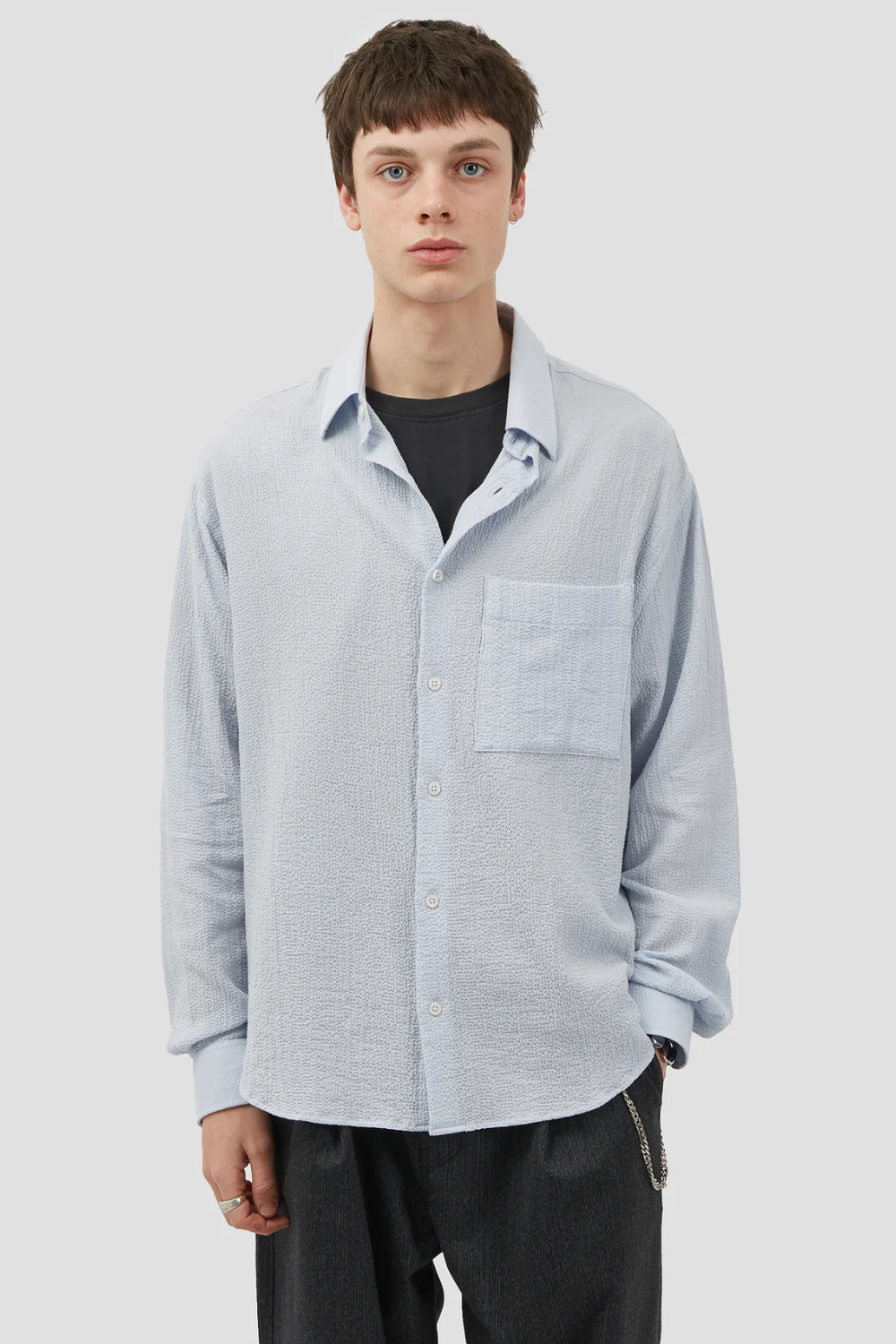 Oversized Shirt Seersucker Light Blue | Fairly Normal | Mad About The Boy