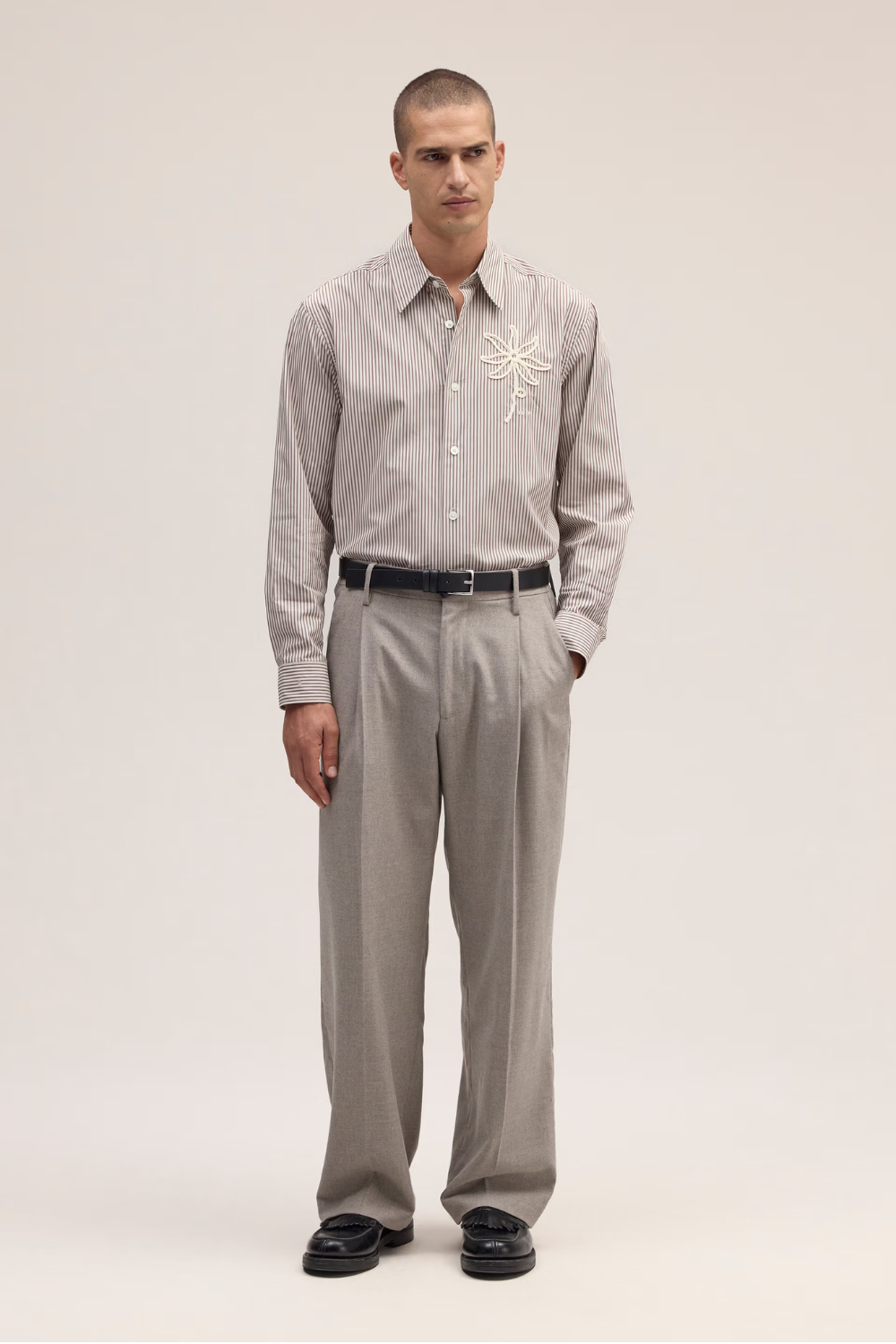 NN.07 Quinsy Pima Cotton Shirt Brown Stripe | NN07 | Mad About The Boy