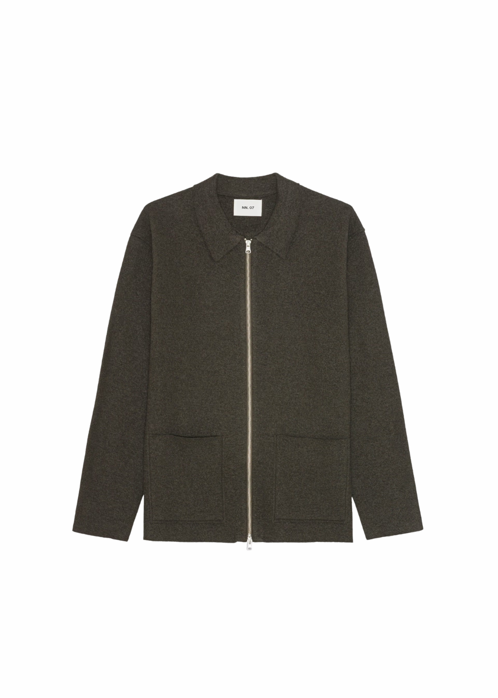 NN.07 Jonas Boiled Merino Wool Full Zip Dark Army | NN07 | Mad About The Boy