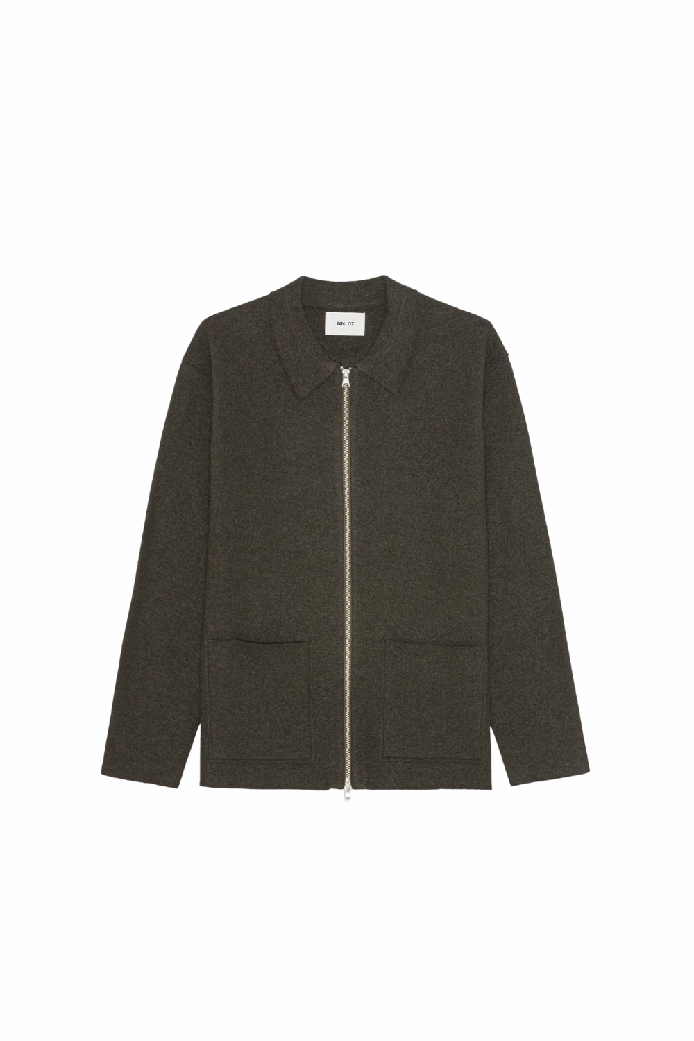 NN.07 Jonas Boiled Merino Wool Full Zip Dark Army | NN07 | Mad About The Boy