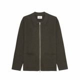 NN.07 Jonas Boiled Merino Wool Full Zip Dark Army | NN07 | Mad About The Boy