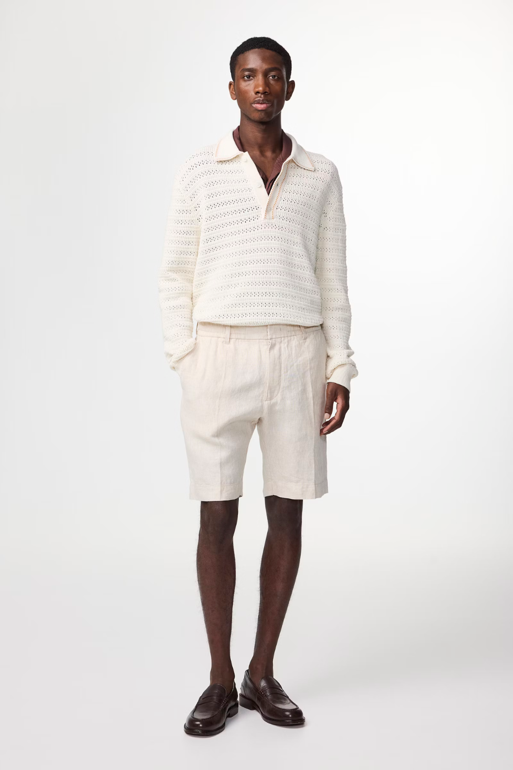 NN.07 Billie Drawstring Linen Regular Fit Shorts Oat | NN07 | Mad About The Boy