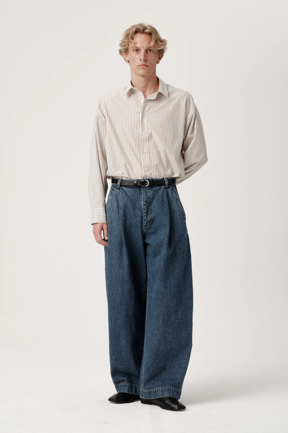 ASHA JASPER - Volume Italian Denim Trouser / Stonewashed Indigo | ASHA JASPER | Mad About The Boy