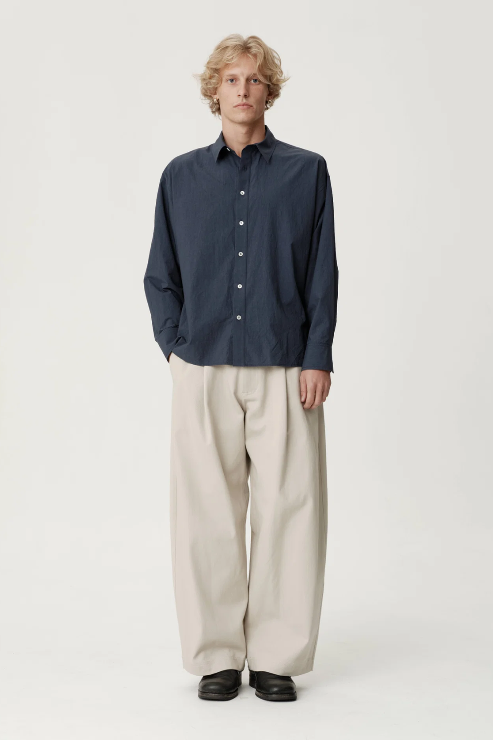 ASHA JASPER - Executive Shirt - Textured Navy Broadcloth | ASHA JASPER | Mad About The Boy