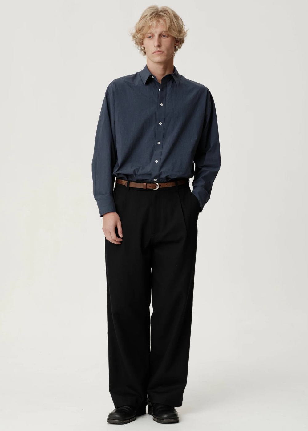 ASHA JASPER - Boardroom Trouser / Black Cotton Wool Twill | ASHA JASPER | Mad About The Boy