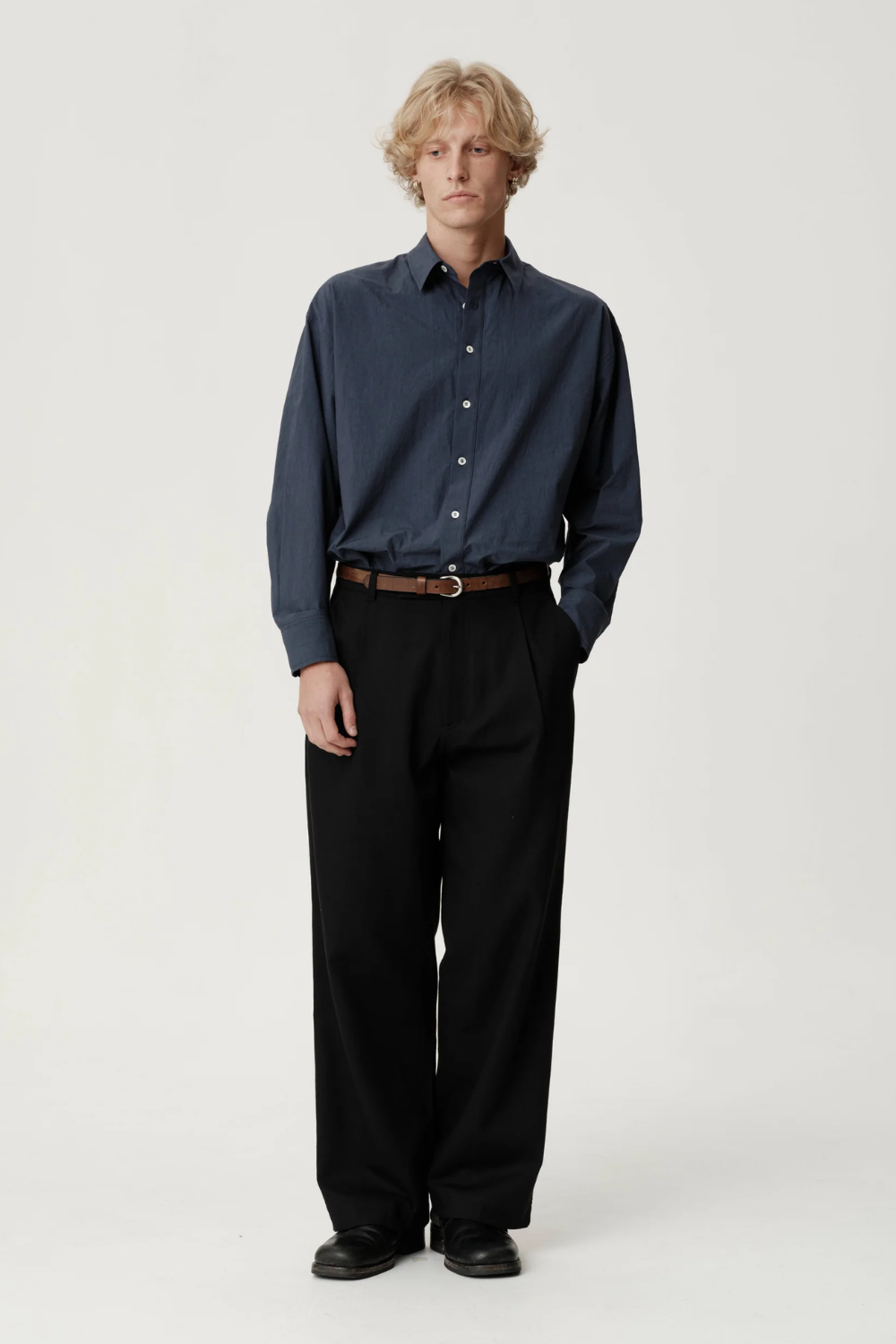 ASHA JASPER - Boardroom Trouser / Black Cotton Wool Twill | ASHA JASPER | Mad About The Boy