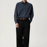 ASHA JASPER - Boardroom Trouser / Black Cotton Wool Twill | ASHA JASPER | Mad About The Boy