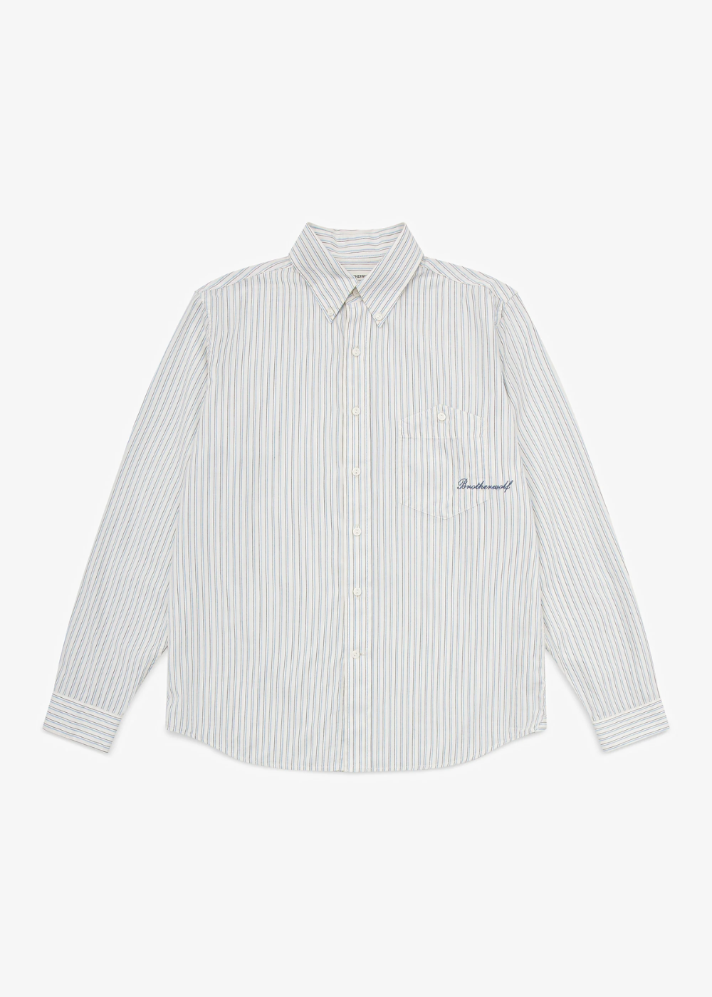 Script L/S Shirt - White Stripe | Brotherwolf | Mad About The Boy
