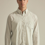 Script L/S Shirt - White Stripe | Brotherwolf | Mad About The Boy