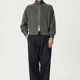 ASHA JASPER - Funnel-Neck Merino Cardigan / Coal | ASHA JASPER | Mad About The Boy